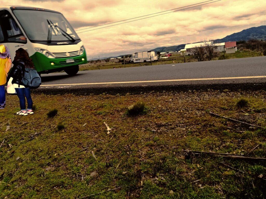 Problemas de vecinos para tomar locomoción porque los buses debían detenerse en la carretera son poder orillarse
